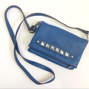 Jessica Simpson blue crossbody bag leopard lining